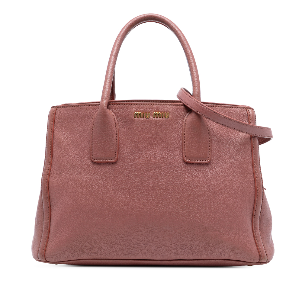 Pre-Loved Miu Miu Leather Madras Tote